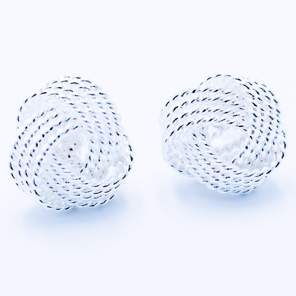 Winding Stud Silver Earrings